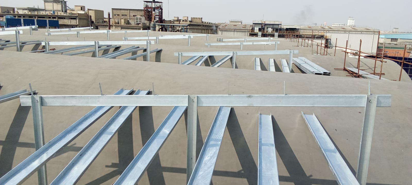 Solar mounting rail detail at National Foods