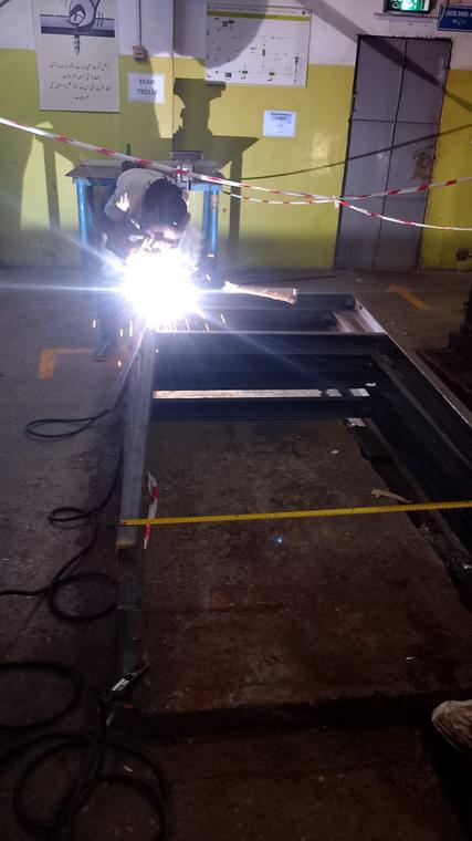 Shop Fabrication — Base frame fabrication under controlled shop conditions