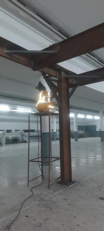 Column Welding — In-situ welding carried out above a protected production floor